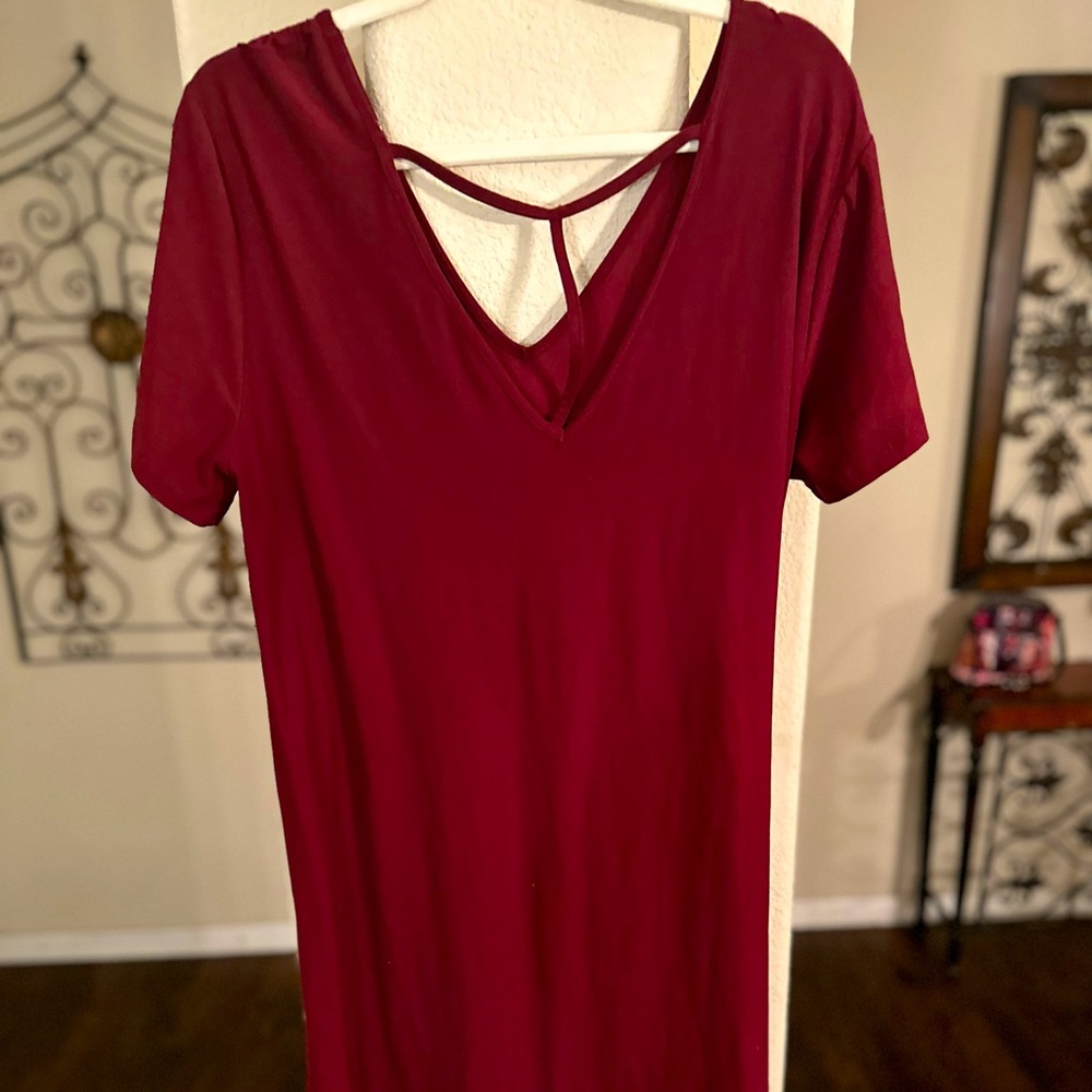 Burgundy midi dress